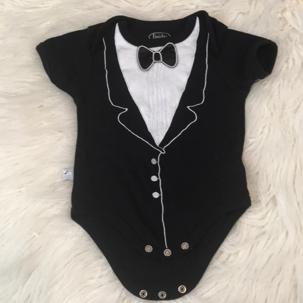 3-6 Month Tuxedo Onesie